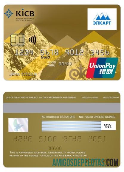 Kyrgyzstan KICB Bank UnionPay Gold Card download for verification